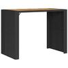 Garden Bar Table with Wooden Top Black 145 x 80 x 110 cm Poly Rattan