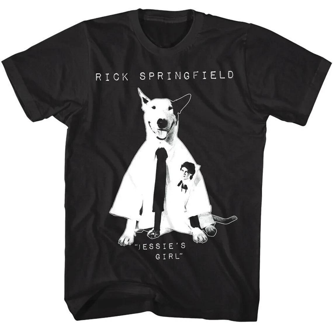Vtg RICK SPRINGFIELD Music Star Cotton Black Full Size Men Women Shirt TR797 L