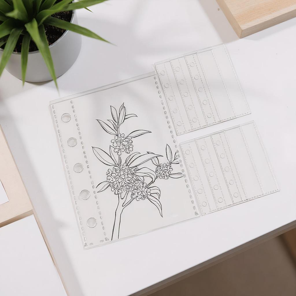 10Pcs M5 Binder Pockets 5-Ring Clear Folder Organizer Photocard Sleeve Sheets For Credit Business Card Money Protectors