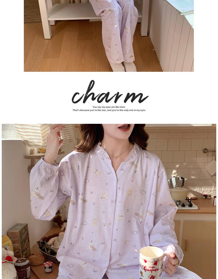 Class A Antibacterial Cotton Maternity Pajamas - Long Sleeve Postpartum & Nursing Set for Spring/Autumn