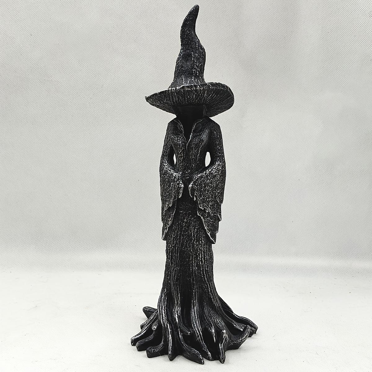 

Gothic Witch Statue - Elegant Witch with Pointed Hat, Durable Resin Construction,Halloween Decor,Year-Round Decoration for Home
