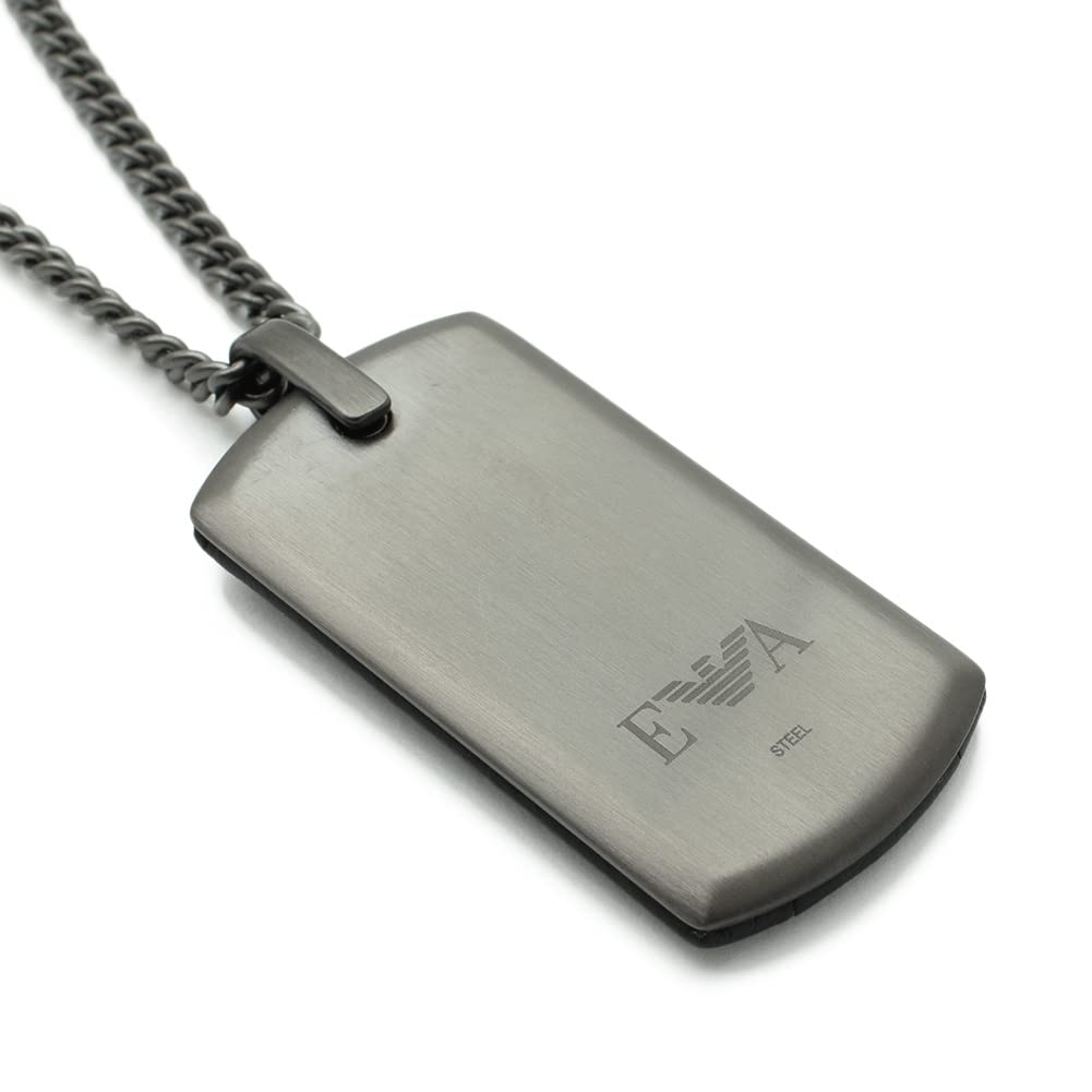 Emporio Armani Gunmetal Necklace EGS2781060 Men's [Used]