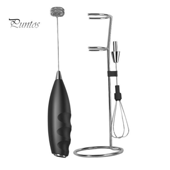 

Вспениватель молока Электрический миксер Блендер из нержавеющей стали 2-в-1 Перезаряжаемый взбиватель для яиц Пенообразователь для кофе Латте Капучино Горячий шоколад Матча чёрный