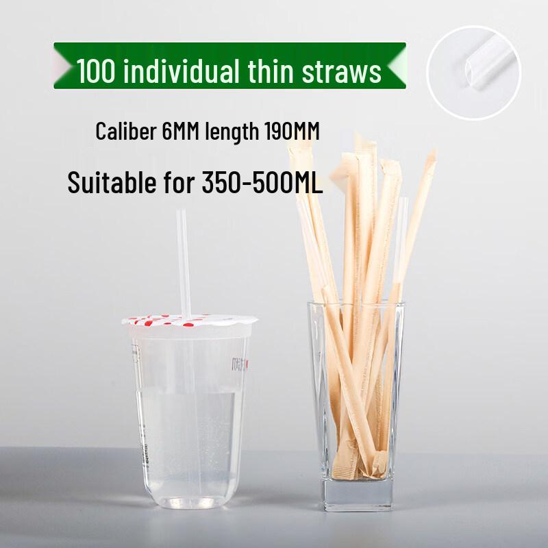 ZISIZ Disposable Thin Long Drinking Straws