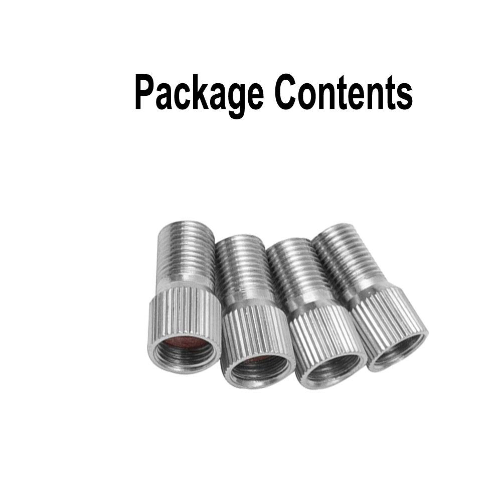 4pcs 19mm Screw-on Valve Cap Stem Extension Car Tyre Wheel Valve Stem Cap Extension Extender for Auto Car Truck Chrome