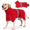Winter Dog Coat Medium To Large Breeds Warm Hooded Cotton Jacket With Fleece Lining Thick Insulated Pet Outerwear
