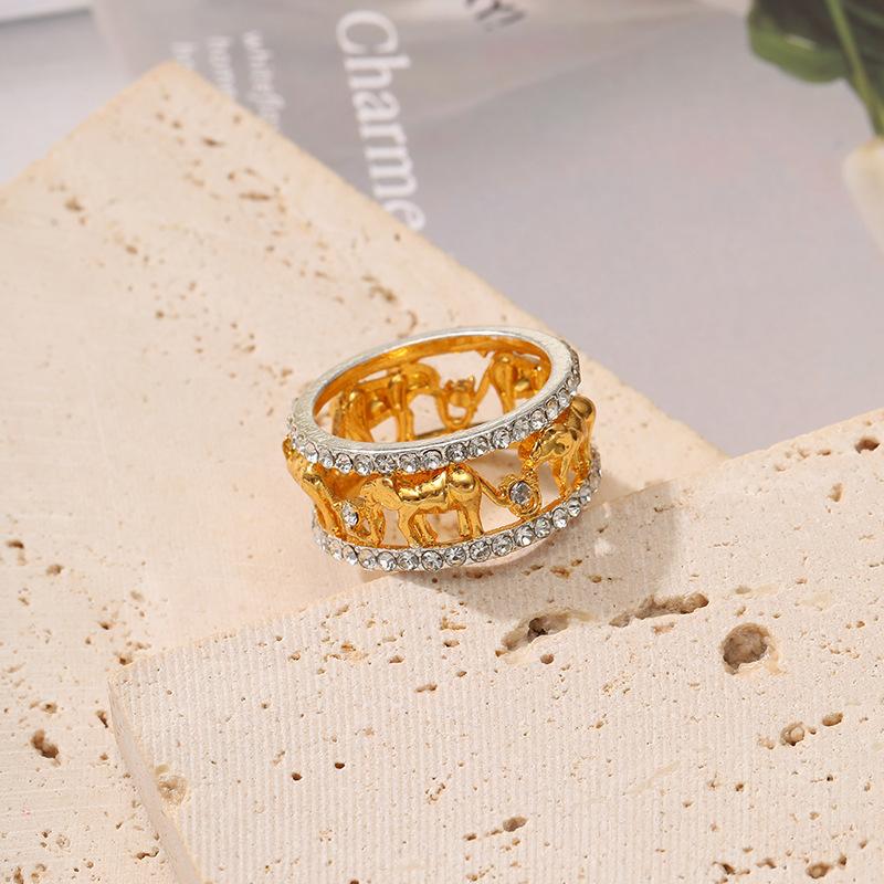 TEMU jewelry ring elephant ring diamond ring simple ring alloy