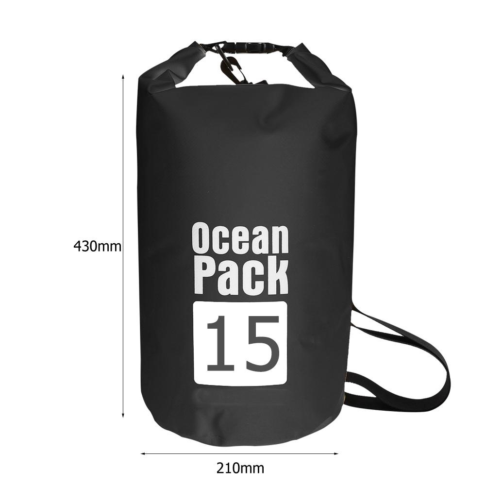 2L 3L 5L 10L 15L Wasserdichter Trockensack Schwimmtasche Faltbarer Strandaufbewahrungsrucksack Kajakfahren Rafting Flusstrekking Schwimmender Wassersack
