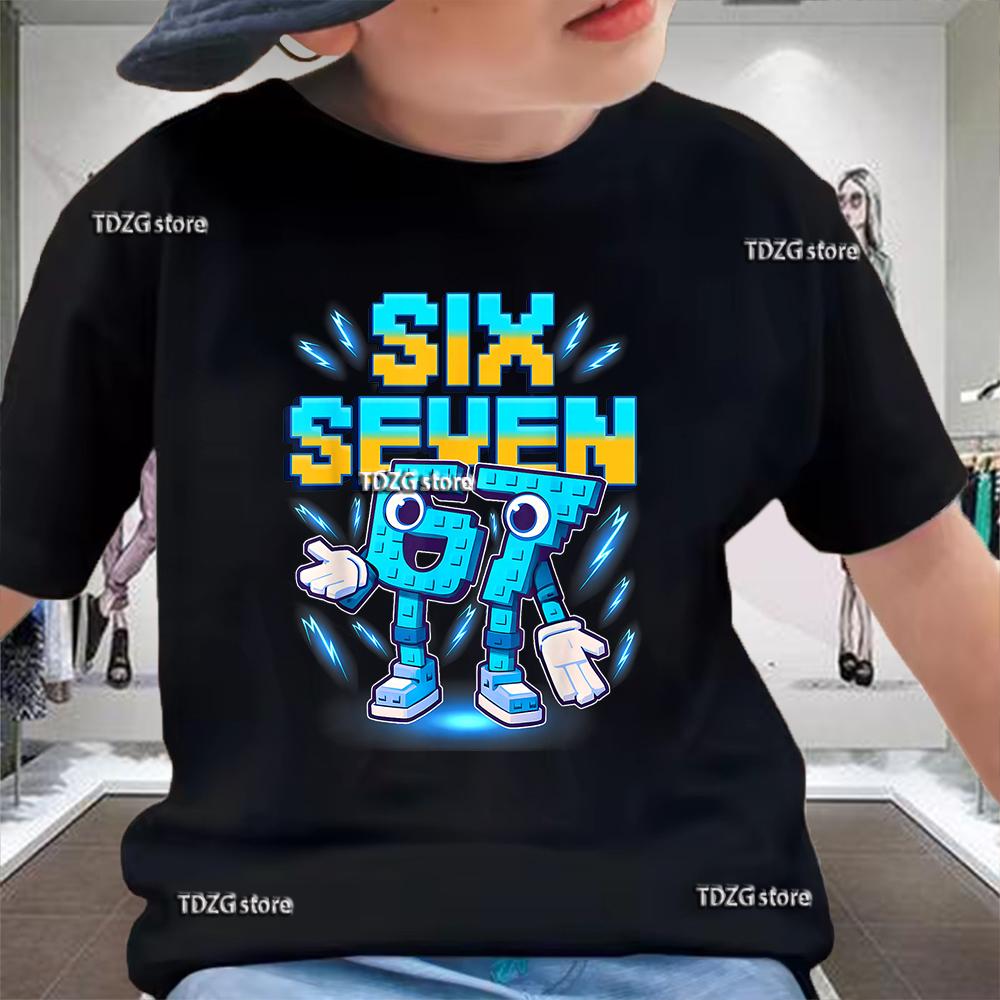 Summer Funny Six Seven 67 Digit 3D Print Children's T-Shirt Casual Boys Short Sleeve Fashion Comfortable Kids Sport Clothes