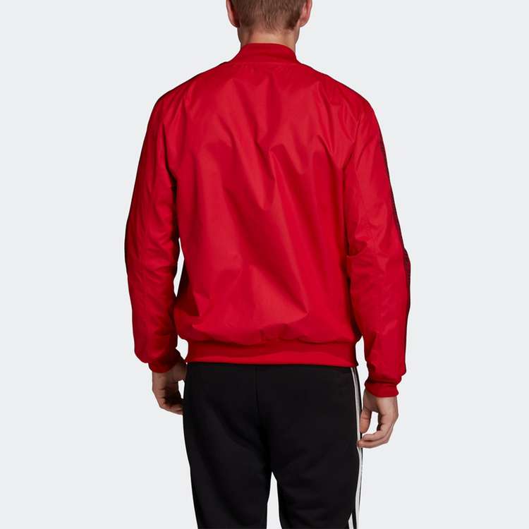 Adidas Manchester United Bunda s dlouhým rukávem na zip Pánské svrchní oblečení Červená DX9077