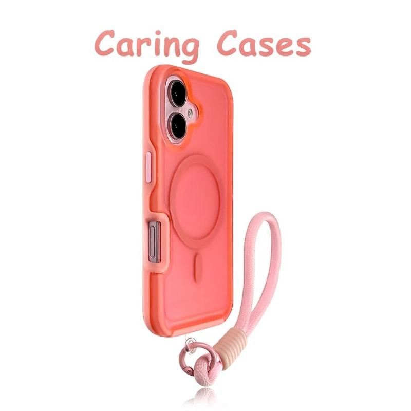 

For iPhone 16 Pro Max Case Matte Red MagSafe Airbag Corners Shockproof TPU Lanyard Premium Compatible with iPhone 15 14 13 12 11 iPhone 14 Pro Max
