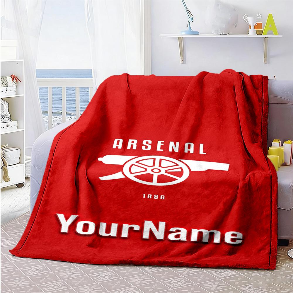 Arsenal Personalized Text Blanket Throw Personalized Blanket Warmthful Decor Perfect for Picnics Office Chair Couch Seaside Four Seasons Multipurpose