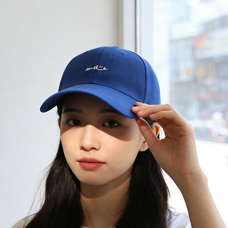 Spring and summer fashion letter embroidery baseball cap simple purple Korean version ins cap tide