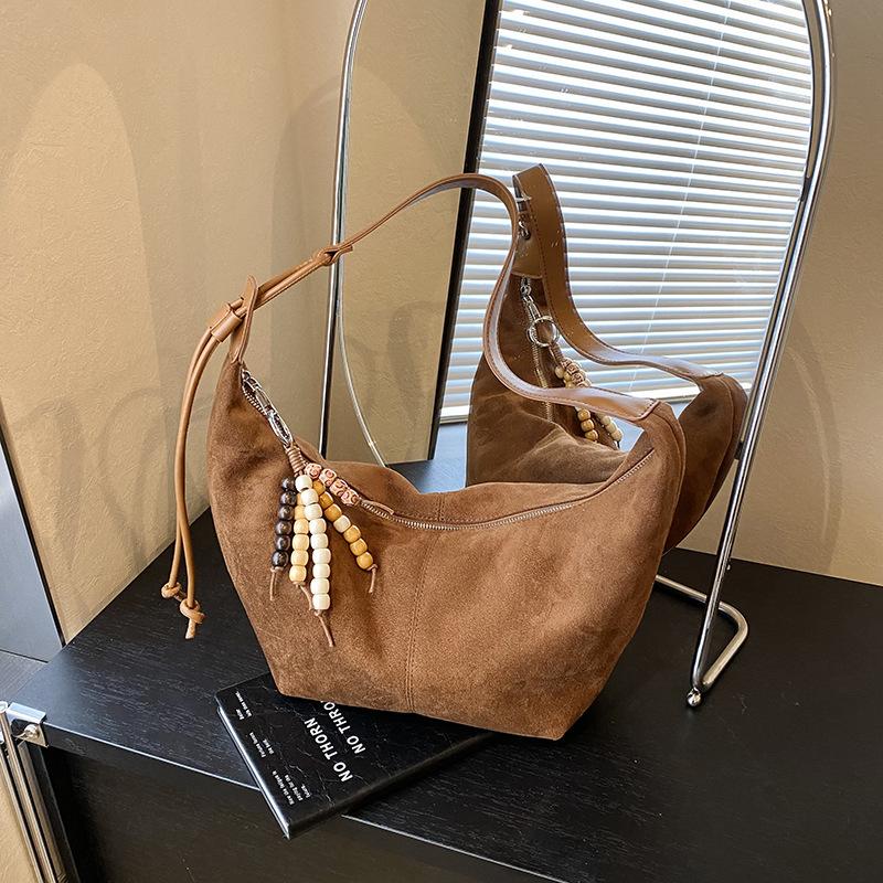 

Новая ретро ленивая мода для поездок на работу простая большая вместимость сумка-круассан на плечо сумка-мессенджер тоут without pendant коричневый