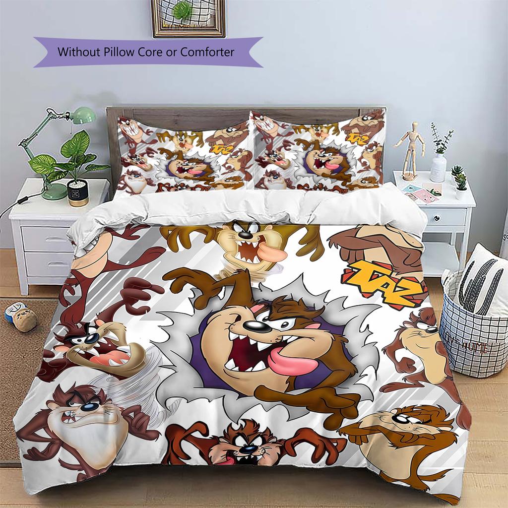 Tazmanian Devil Pattern Bedding,Quilt Set Quilt Cover Pillowcase Home Birthday Gift (1 * duvet cover + 2 * pillowcase, without core)