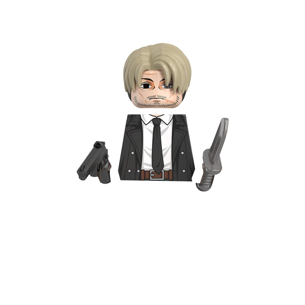 Japan Anime Figures Chainsaw Man Denji Pochita Katana Assembled Building Blocks Minifigure Children's Kids Educational Gift