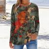 Women Long Sleeve Casual Pullover Sweatshirt Halloween Printed Crew Neck Top Lightweight Comfortable Fit for Everyday Wear