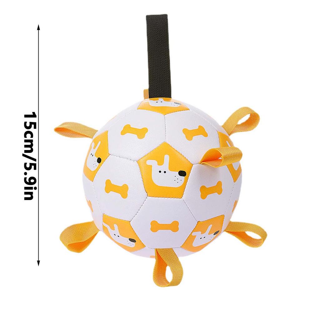 Dog Training Football with Grab Straps Durable Outside Dog Toys Bite-resistant Dog Balls for Medium To Large Dogs Pet Supplies