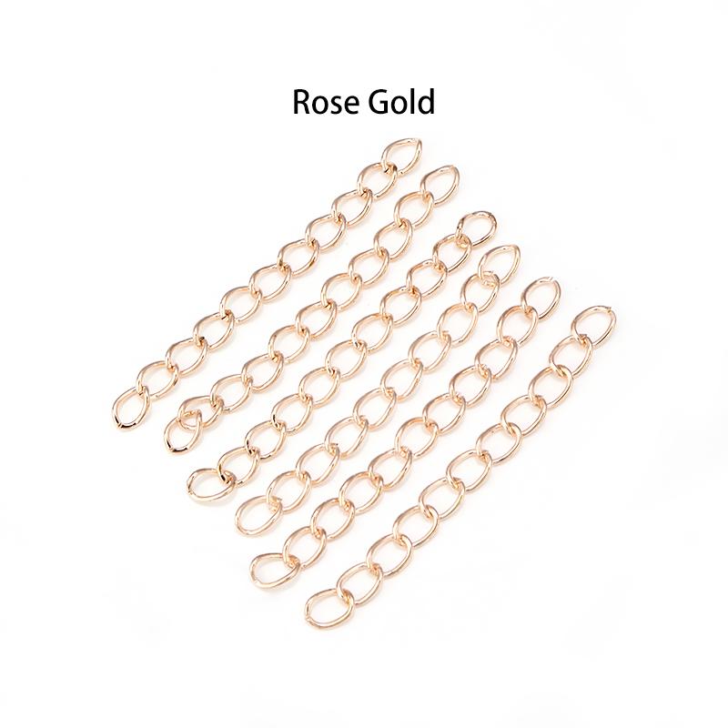 100 pièces/Lot 50mm 70mm Chaînes de Queue en Gros Chaîne d'Extension Allongée pour Bracelets Colliers Fabrication de Bijoux DIY Vente en Gros