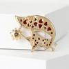 Cute Plate Fox Yellow Star Brooch Corsage Women'S Fashion High-End Temperament Accessories Pin Silk Scarf Buckle