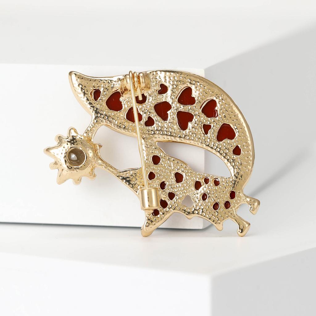 Cute Plate Fox Yellow Star Brooch Corsage Women'S Fashion High-End Temperament Accessories Pin Silk Scarf Buckle