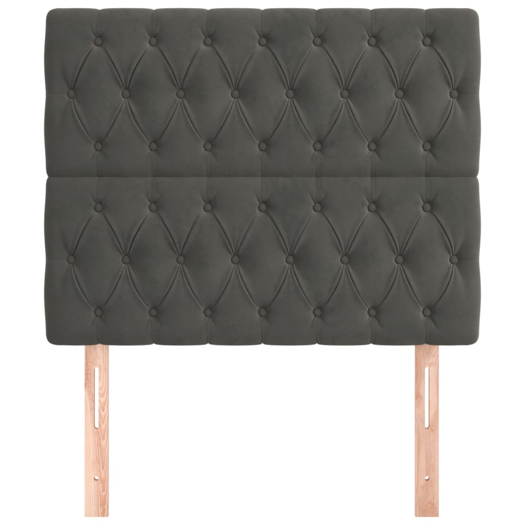 vidaXL Kopfteil Dunkelgrau 100 x 7 x 118/128 cm Samt