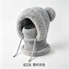Womens Winter Knit Beanie With Integrated Neck Warmer Ear Protection Thick Fleece-Lined Foldable Cold Weather