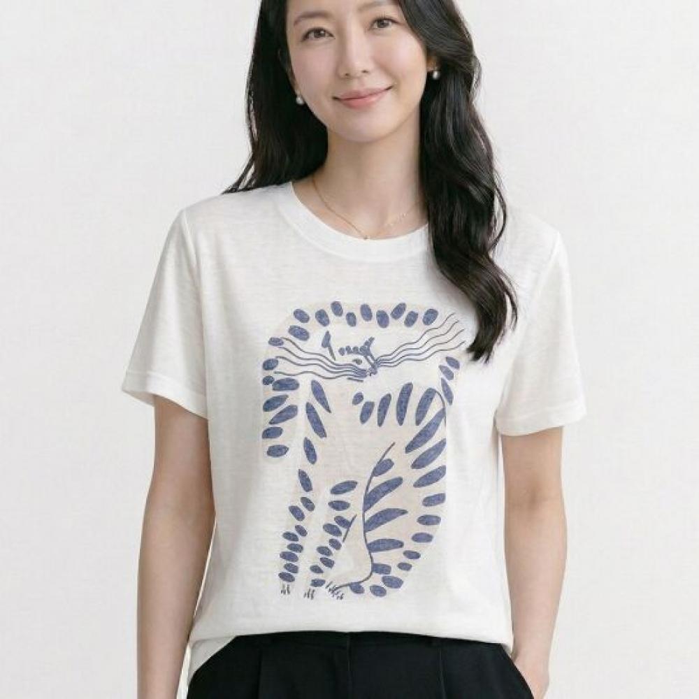 Navava Women PrinTing Loose FiT Round Neck ShorT Sleeve T shirT nT3294