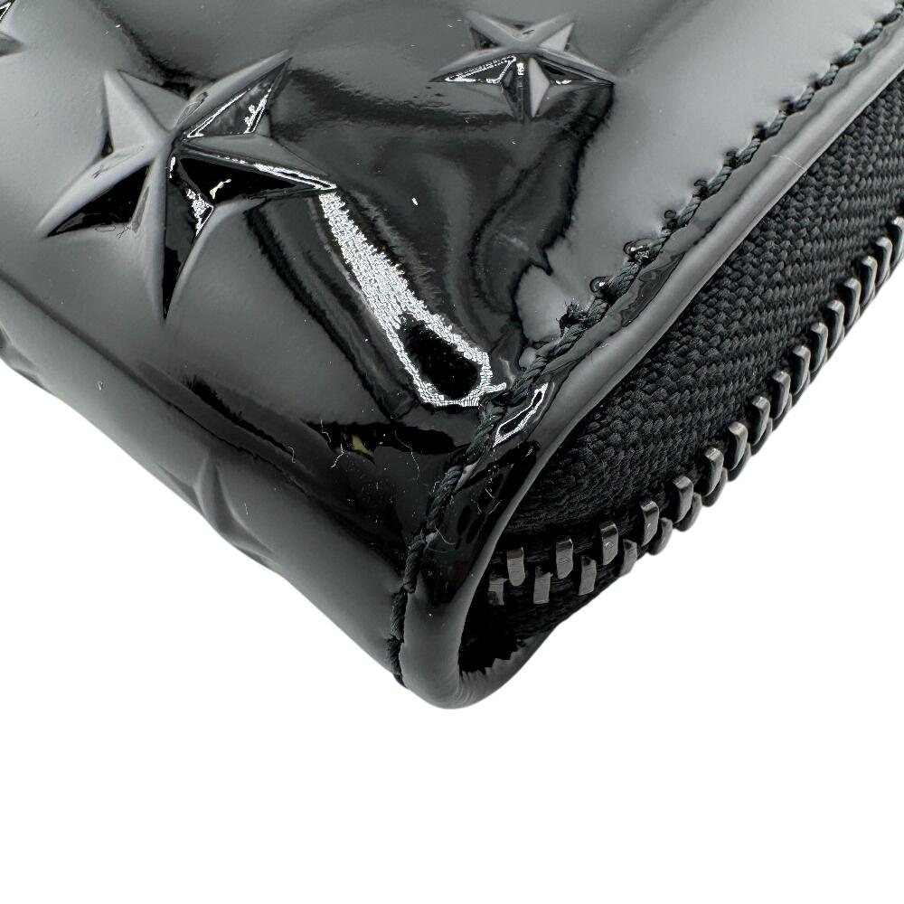 Jimmy Choo Round Zip Patent Leather Purse Black Patent Leather Women Used