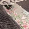 Pink Floral Pattern Transparent Phone Case For IPhone 17 16 15 14 Plus 13 12 11 Pro MAX 16E 17E Air Phone Cover Coque Funda