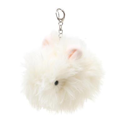 AS KNOW AS Plus (ASKNOW AS PLUS) ZY8577 Motif Animal Keychain C, Angora F Rabbit, Fluffy, Cute, White, Gift