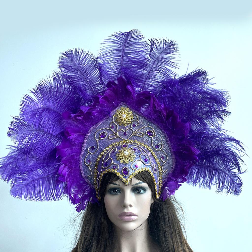 Popular Feathered Hairband Festival Costume Props Headband Samba Headdress Carnivals Party Celebration Props Headpiece