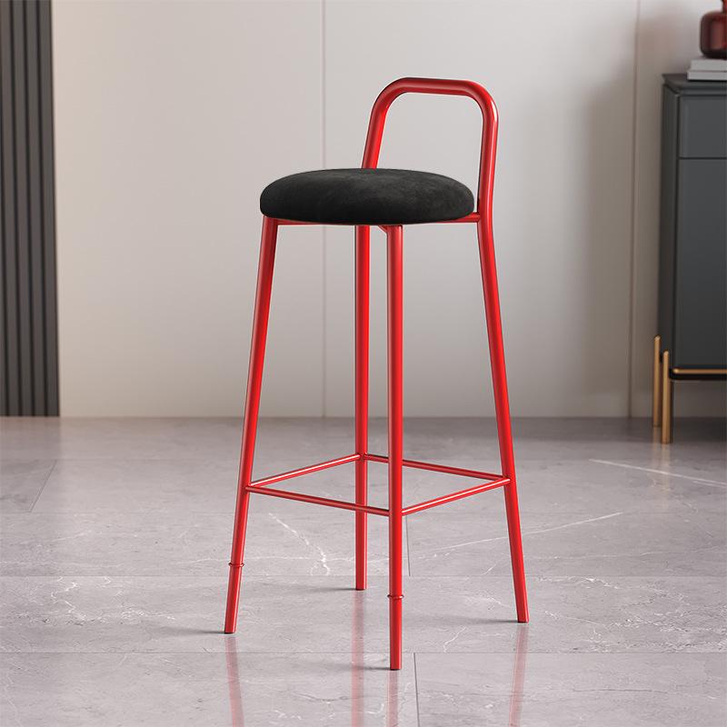 Nordic Iron Art Bar Stool with Backrest – Modern, Luxurious Design