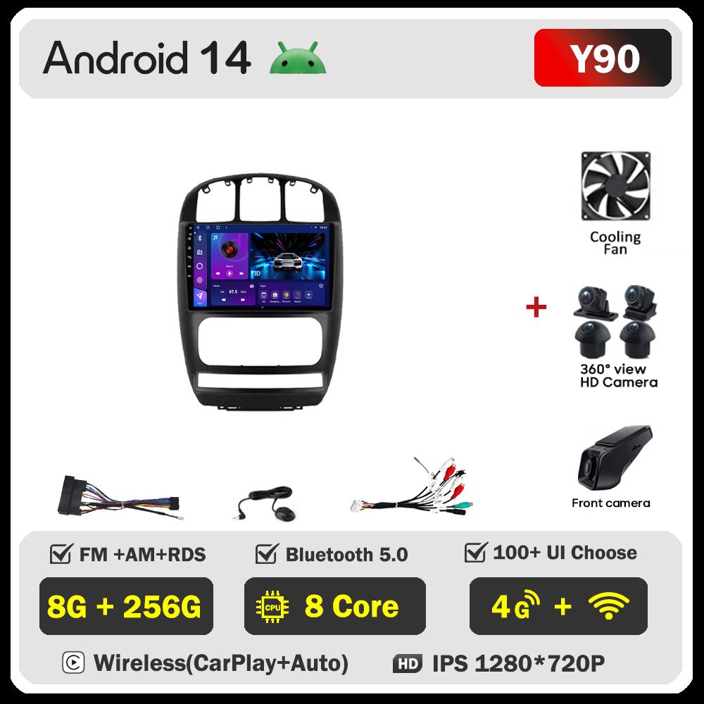 For Dodge Caravan 4 For Chrysler Voyager RG RS Town & Country RS 2000 Android 14 Car Radio Touch Screen Automotive Multimedia