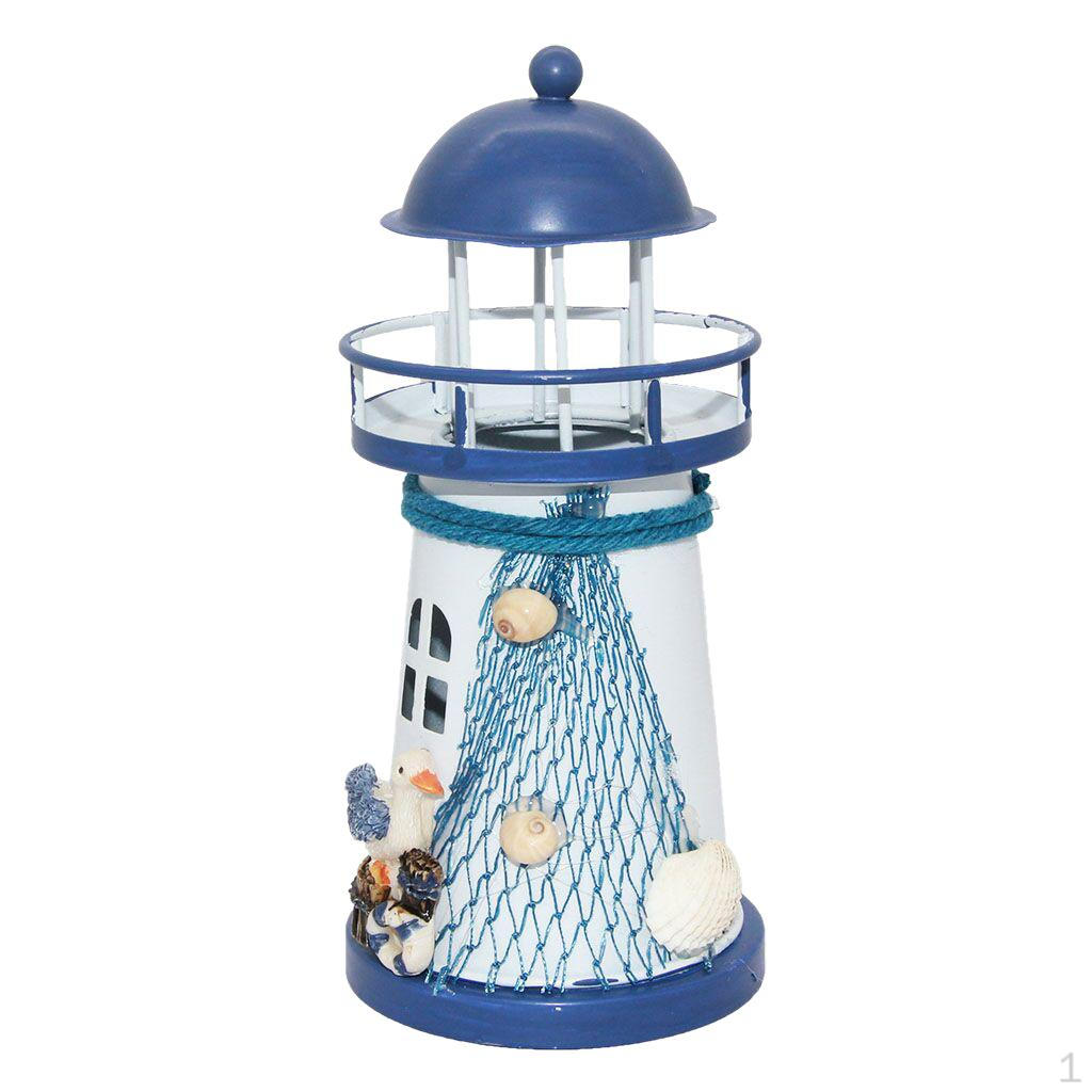 Mediterranean Lighthouse Iron Candle Seagull Home Table Decor