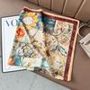 Retro oil painting 91 large square scarf silk scarf women's thin sunscreen spring and autumn headscarf scarf hair belt belt shawl