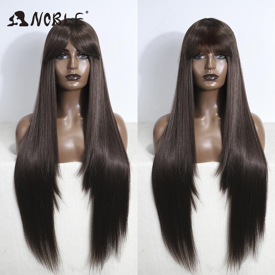 Noble Pink Wig With bangs Synthetic Wig With Bangs Long Straight Ombre Wig Colored Wig Wig For Women Cosplay Wig For Black Women (as the picture,36inches)