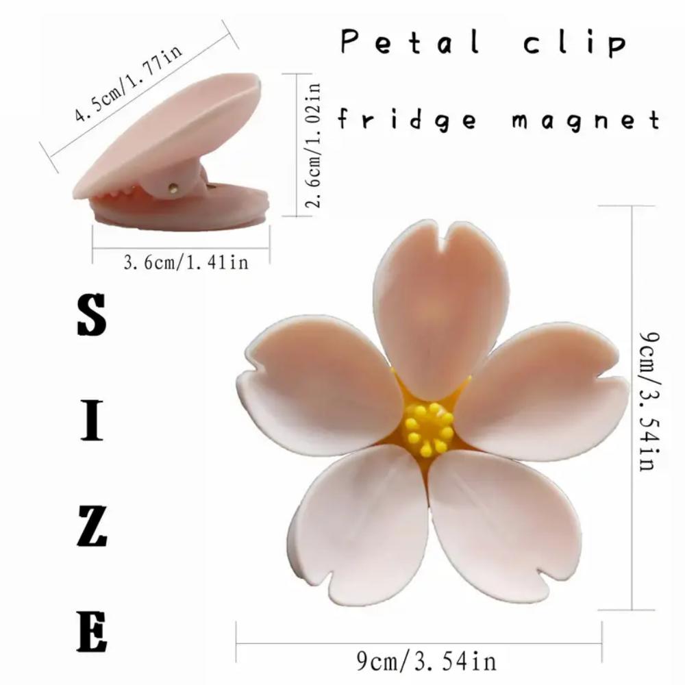 5 Sakura Magnetic Sealing Clips- 3D Petal Design Refrigerator Clips, Suitable for Snack Bags, Kitchen and Food Storage, Decorati