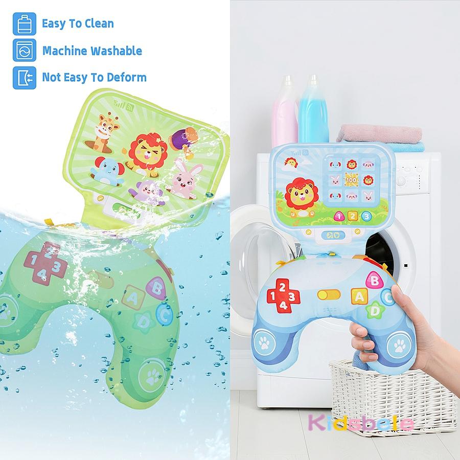 Newborn Tummy Time Pillow Toys Baby Head-Up Training Early Educational Sensory Toy With Teether Rattle Mirror Soft Cloth Book