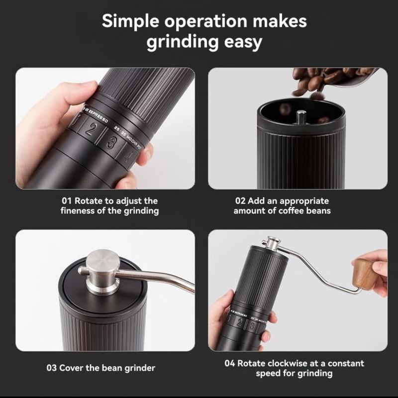 Coffee Hand-Cranked Bean Grinder, Hand-Poured Coffee Bean Grinder, Grinding Seven-Core Grinding Disc Italian Grinder