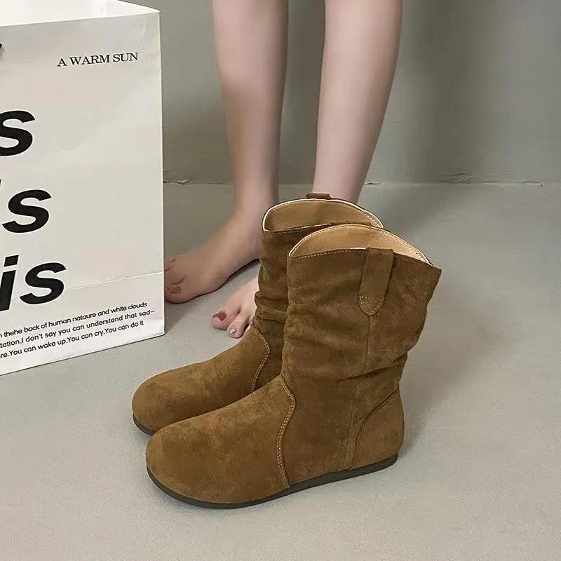  Botas Femininas Women Fashion Light Weight Brown Spring & Autumn Boots Lady Casual Comfort High Quality Shoes Ab608