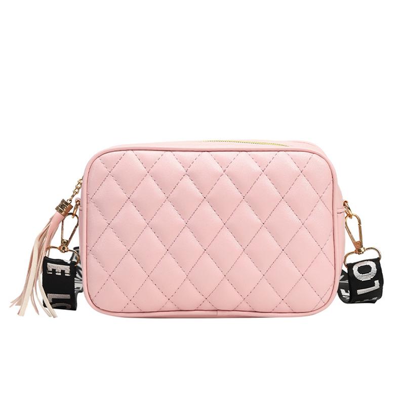Women Bag Spring And Autumn New Lingge Shoulder Bag Korean Crossbody Bag Fashion Simple Letter Broadband Mobile Phone Bag