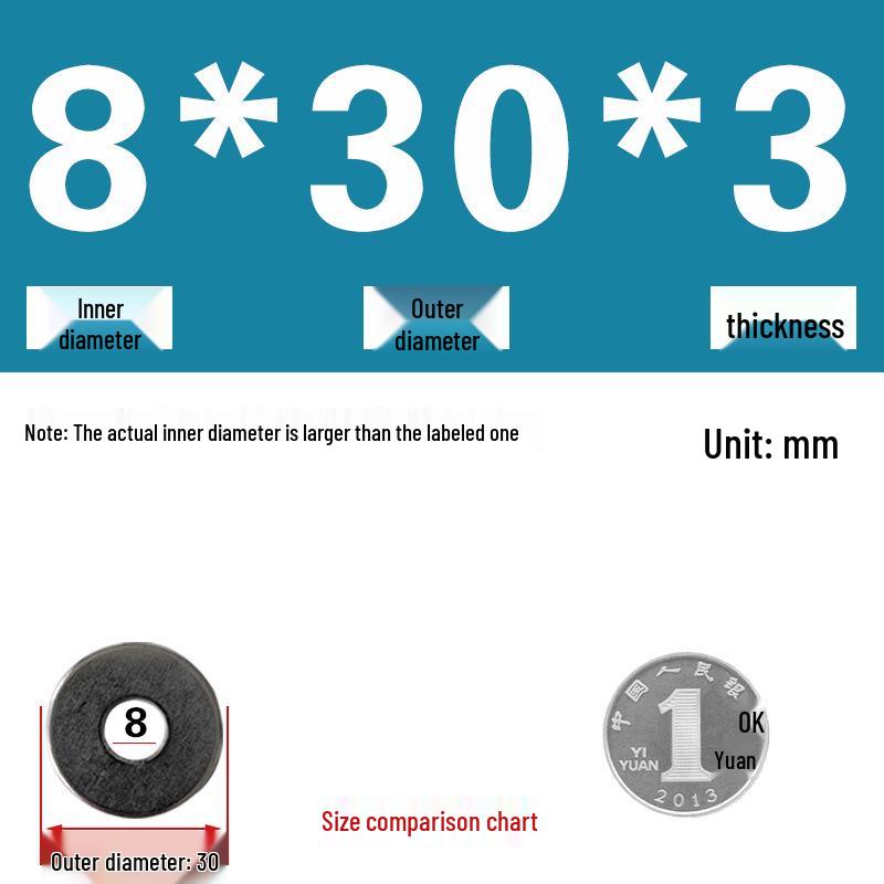 Galvanized Metal Flat Washer - Thin, Thickened, Enlarged Edge, Round, Sizes M3 to M10