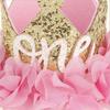 Baby Girls Sweet Flowers Sparkling Sequins Crown Number Birthday Party Headband