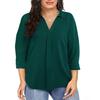 IHUASU Camicette e camicie da donna con scollo a V, maniche lunghe, stampa tinta unita casual alla moda