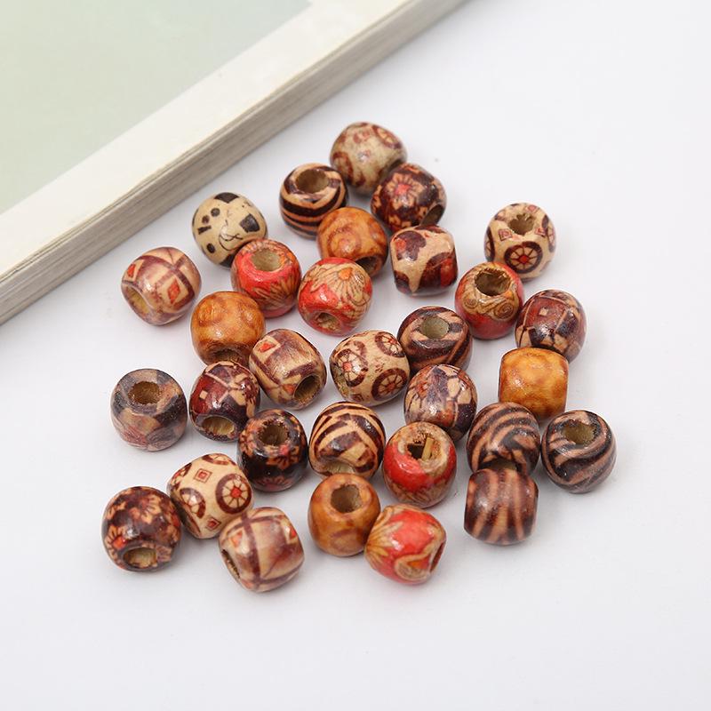 12mm Large Hole Wooden Beads for DIY Jewelry, Dreadlocks, and Handcrafted Accessories