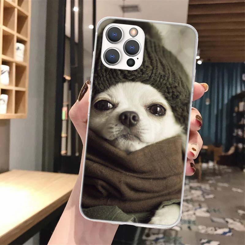 Chihuahua Puppy Teacup Dogs Soft Phone Case For iPhone 17 Air 16 16E 15 14 Plus 13 Mini 12 11 Pro Max X XR XS 7 8 + SE 2020 Patt