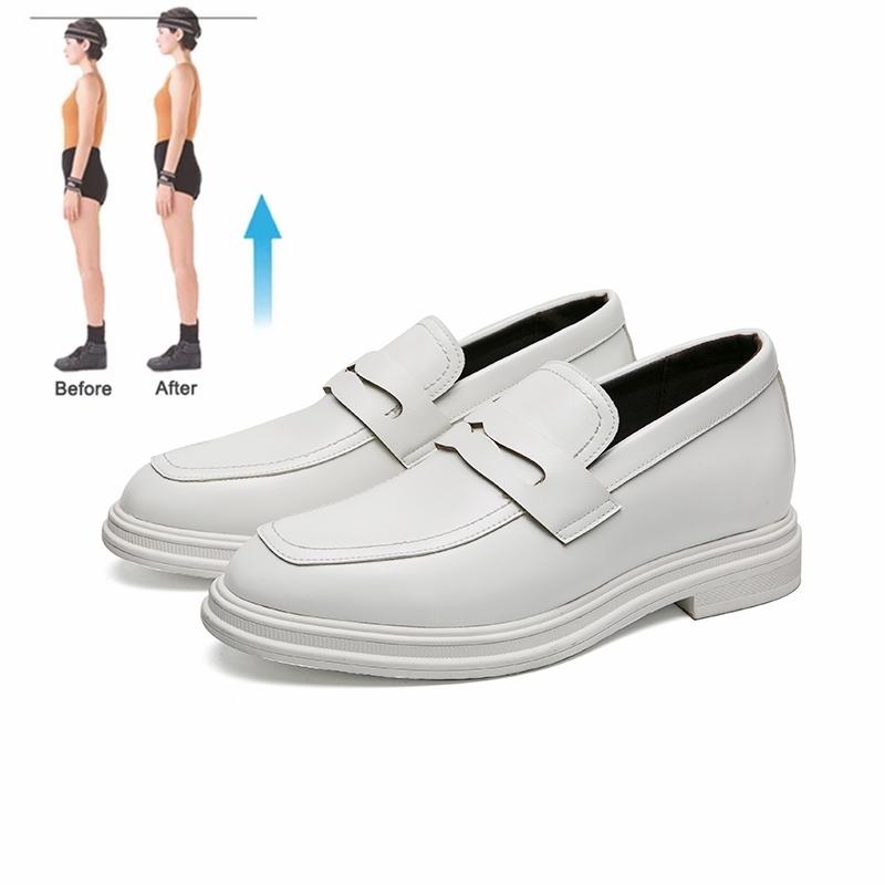 

Мужские повседневные лоферы, обувь с лифтом для увеличения роста, роскошная модельная обувь, слипоны, деловая, удобная, увеличение на 6 см, свадебная обувь 37 белый