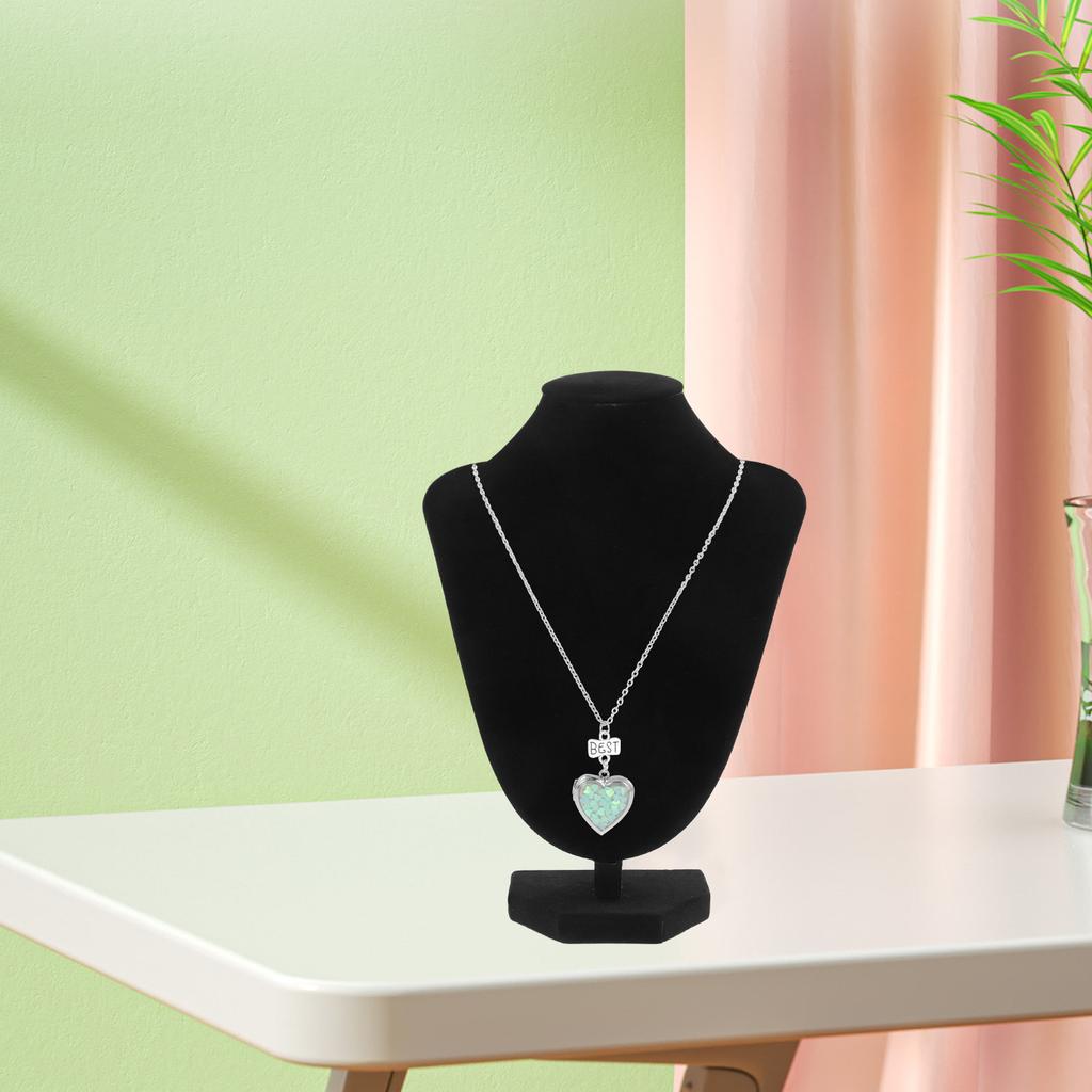 Black V-Shaped Jewelry Display Stand for Necklaces Pendants Chains Adjustable Height Elegant Bust Holder Retail Boutique
