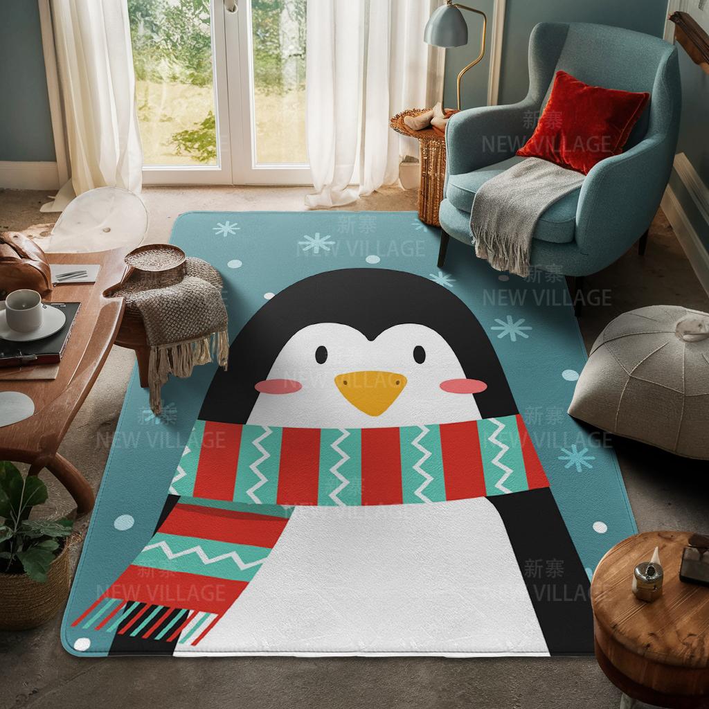 House Entrance Carpet Home Door Mat Living Room Bath Foot Bathroom Non-slip Water Absorption Rugs Bath Merry Christmas Winter